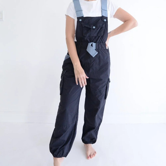 Free People FP Movement Navy Onesie Jumpsuit Overalls Small - Picture 2 of 16